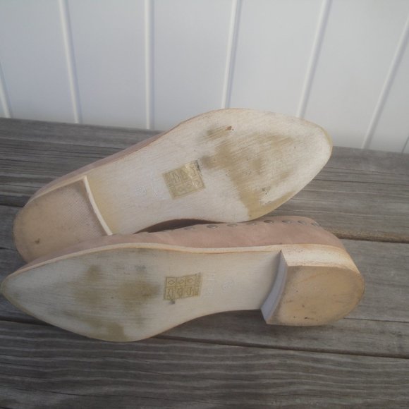 Mi.iM Faux Leather Metallic Studded Slip-On Loafers Tan Or Beige Size 8.5 - Picture 8 of 10